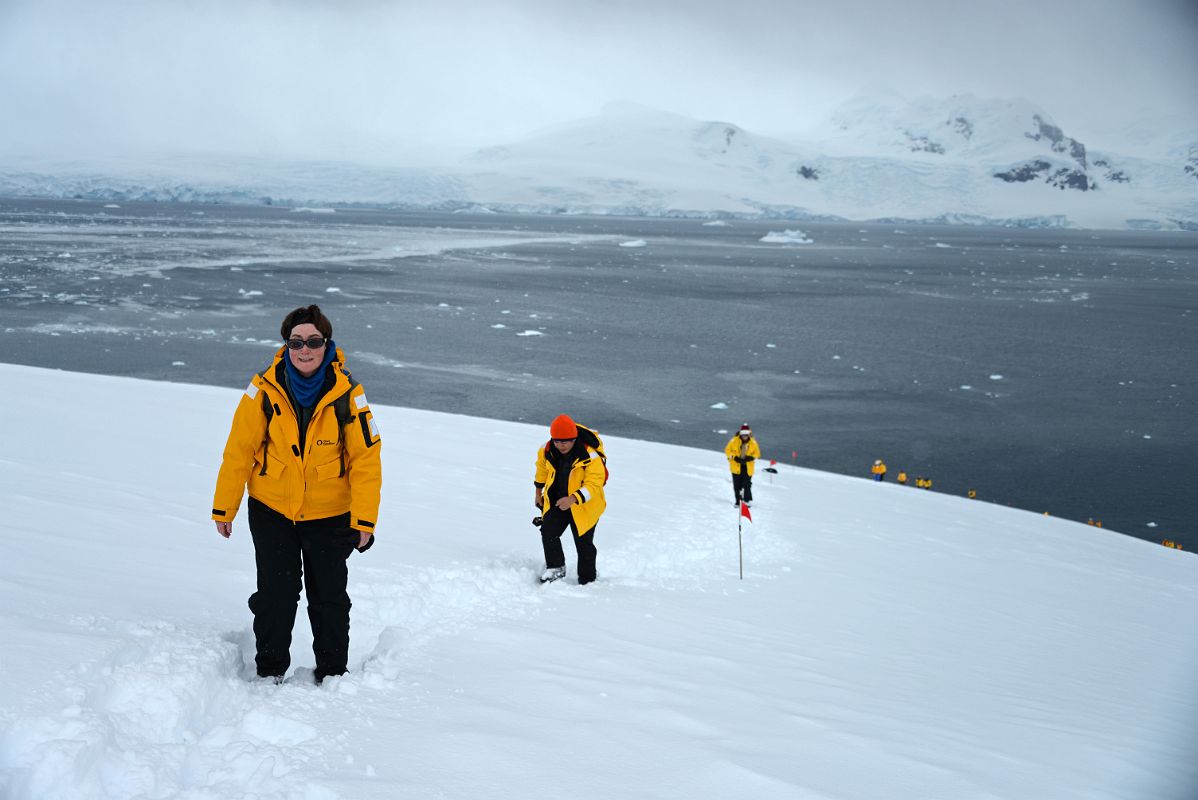 08B Climbing The Steep Trail To The Glacier Viewpoint At Neko Harbour On Quark Expeditions Antarctica Cruise